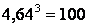 4,64^3=100